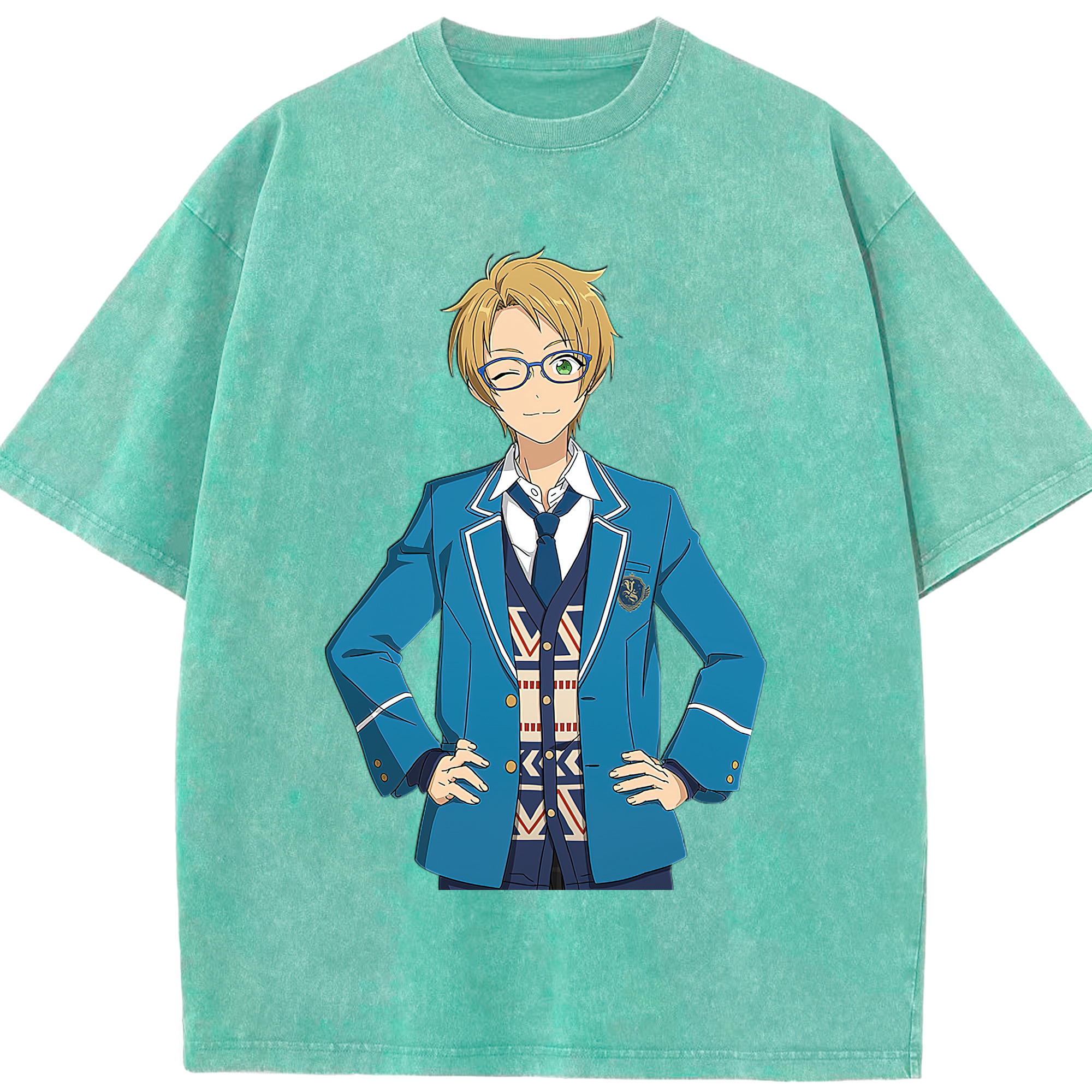 （画像用） あんさんぶるスターズ! Ensemble Stars 綿100% ヴィンテージ風 半袖Tシャツ（フロントプリント）